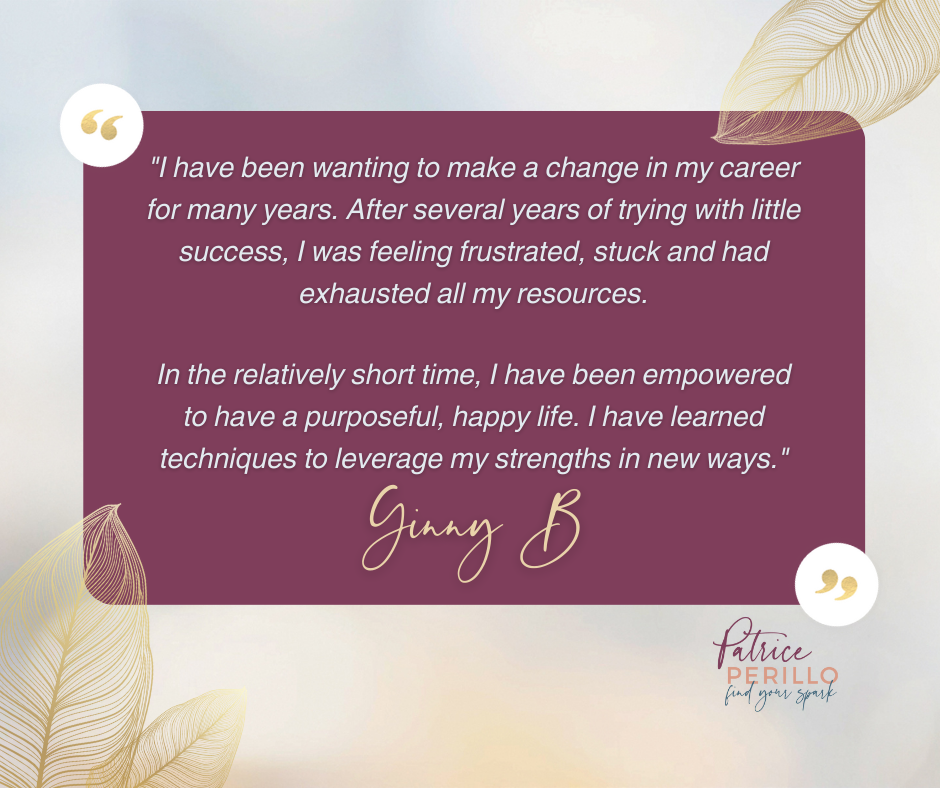 Testimonial graphic from Ginny B., explaining that it didn't take magic to find her dream job.